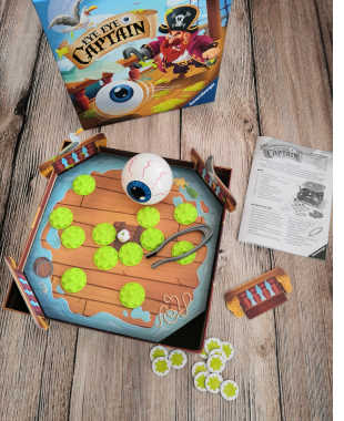 Eye, Eye Captain, ein rasantes Aktionsspiel von Ravensburger. Ein Spiel nicht nur für Piratenfans, auch Landratten kommen auf ihre Kosten.
