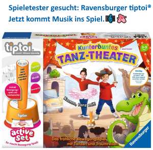 Spieletester gesucht: Ravensburger tiptoi® Kunterbuntes Tanz-Theater - jetzt kommt Musik ins Spiel.