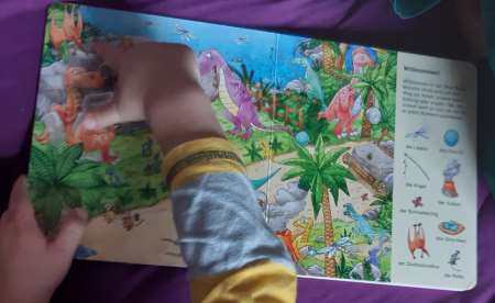 Buch über Dinos und ihre Art der Alltagsgestaltung ist eine gelungene Abwechslung für Kleinkinder