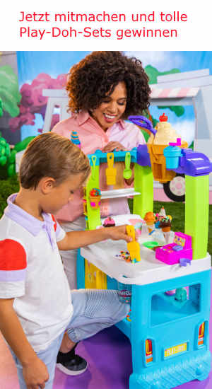Modelliere, baue, knete – für alle Play-Doh-Fans verlosen wir einen Play-Doh großen Eiswagen, drei Play-Doh Knetspaß Café und vier Play-Doh ZoomZoom.